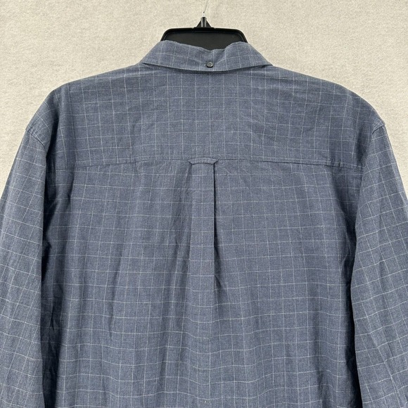 Ben Sherman Button Up Long Sleeve Blue Dress Shirt Large Check Plaid Mens XXL - Picture 4 of 10